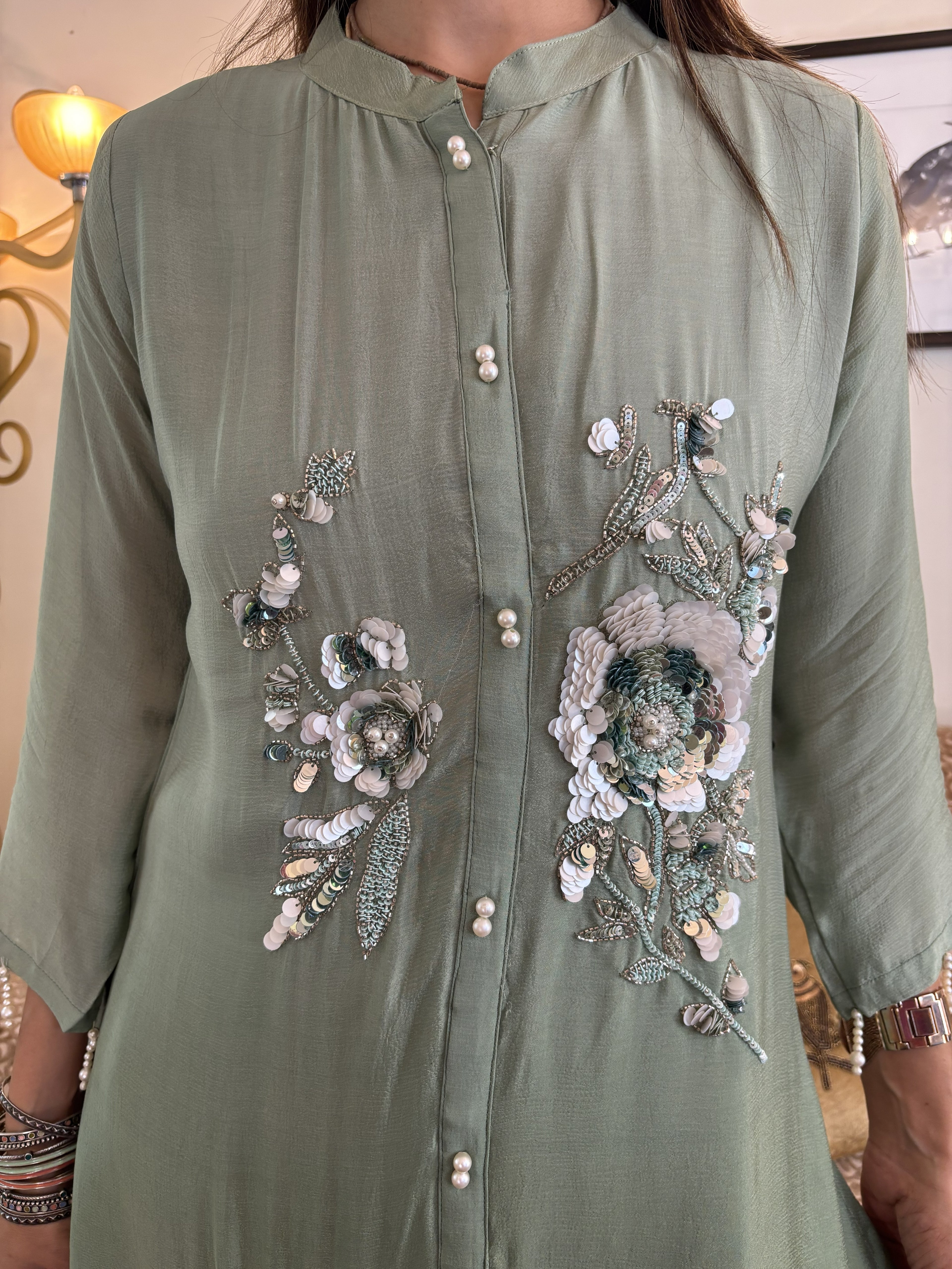 Floral Embroidery All Over the Top