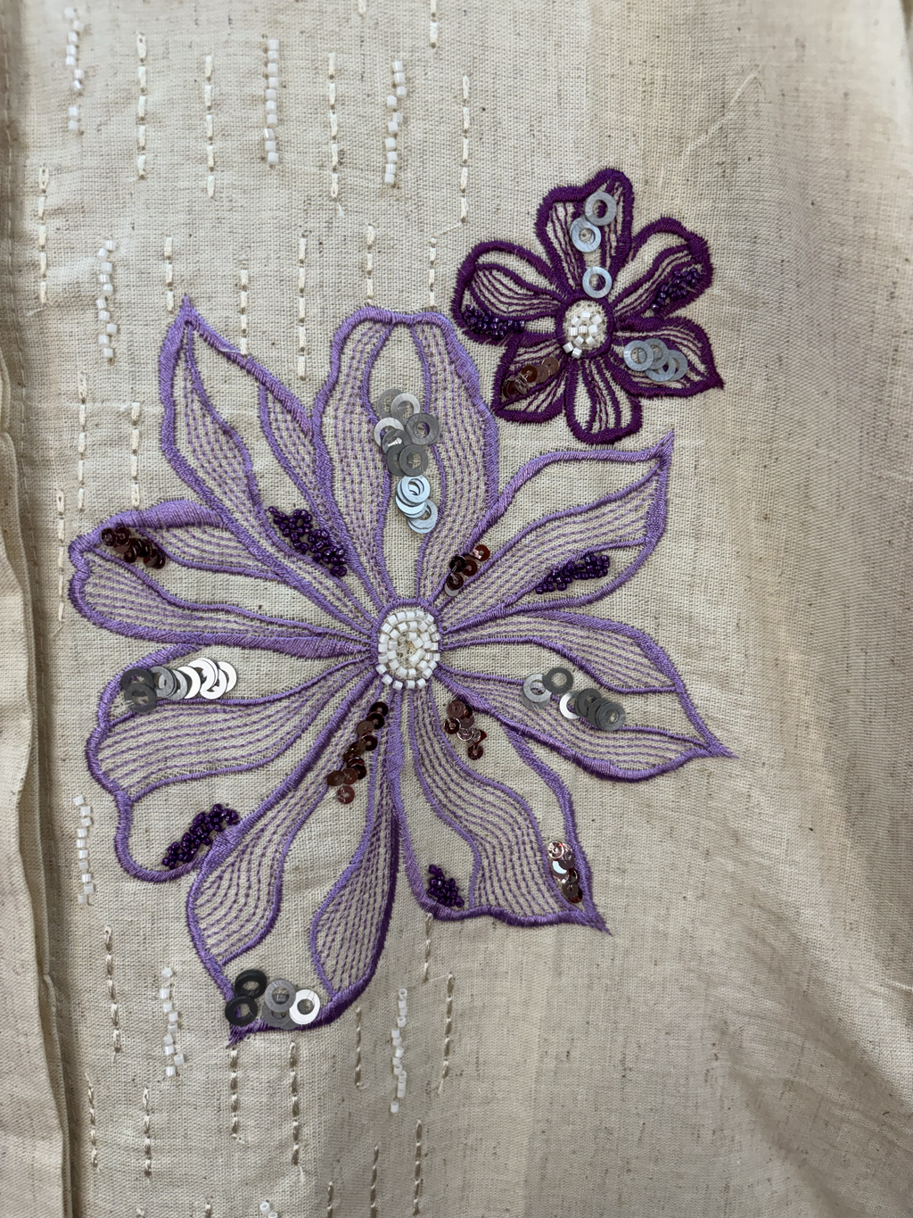 Chic Linen Embroidery Coord Set