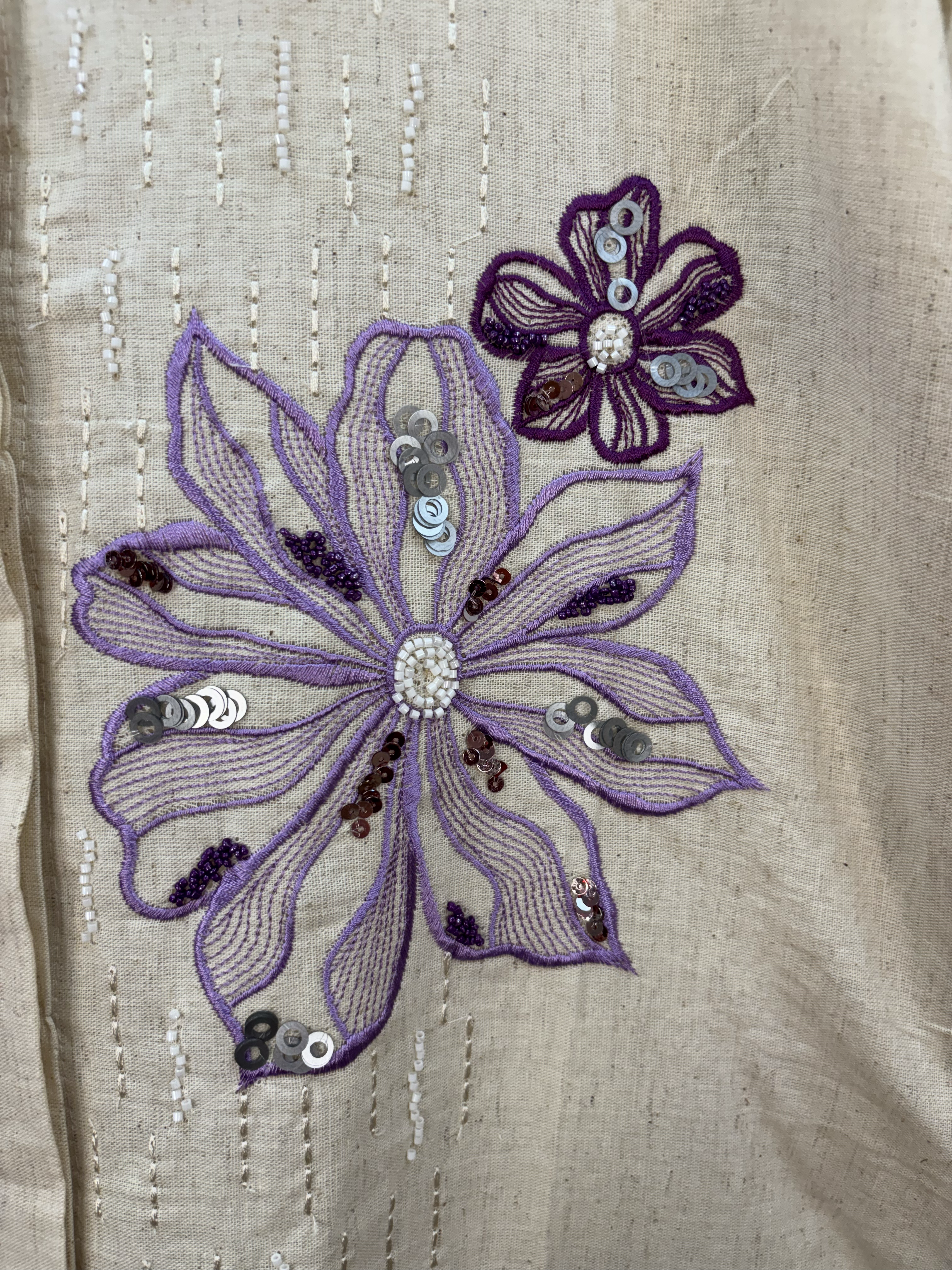 Chic Linen Embroidery Coord Set