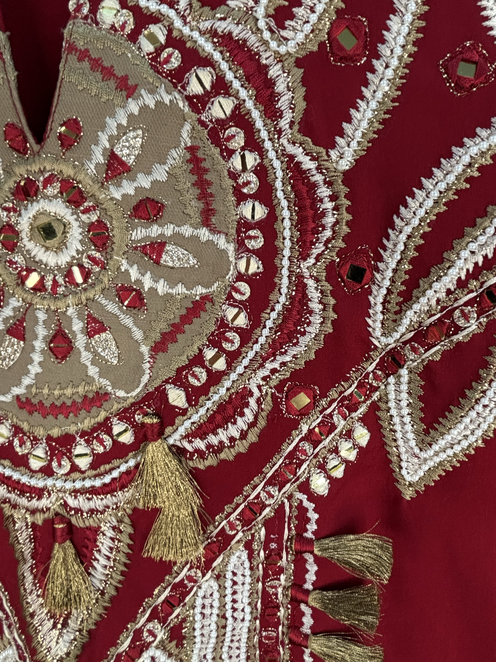 Striking Pearls, Mirrors & Tassels Kaftan