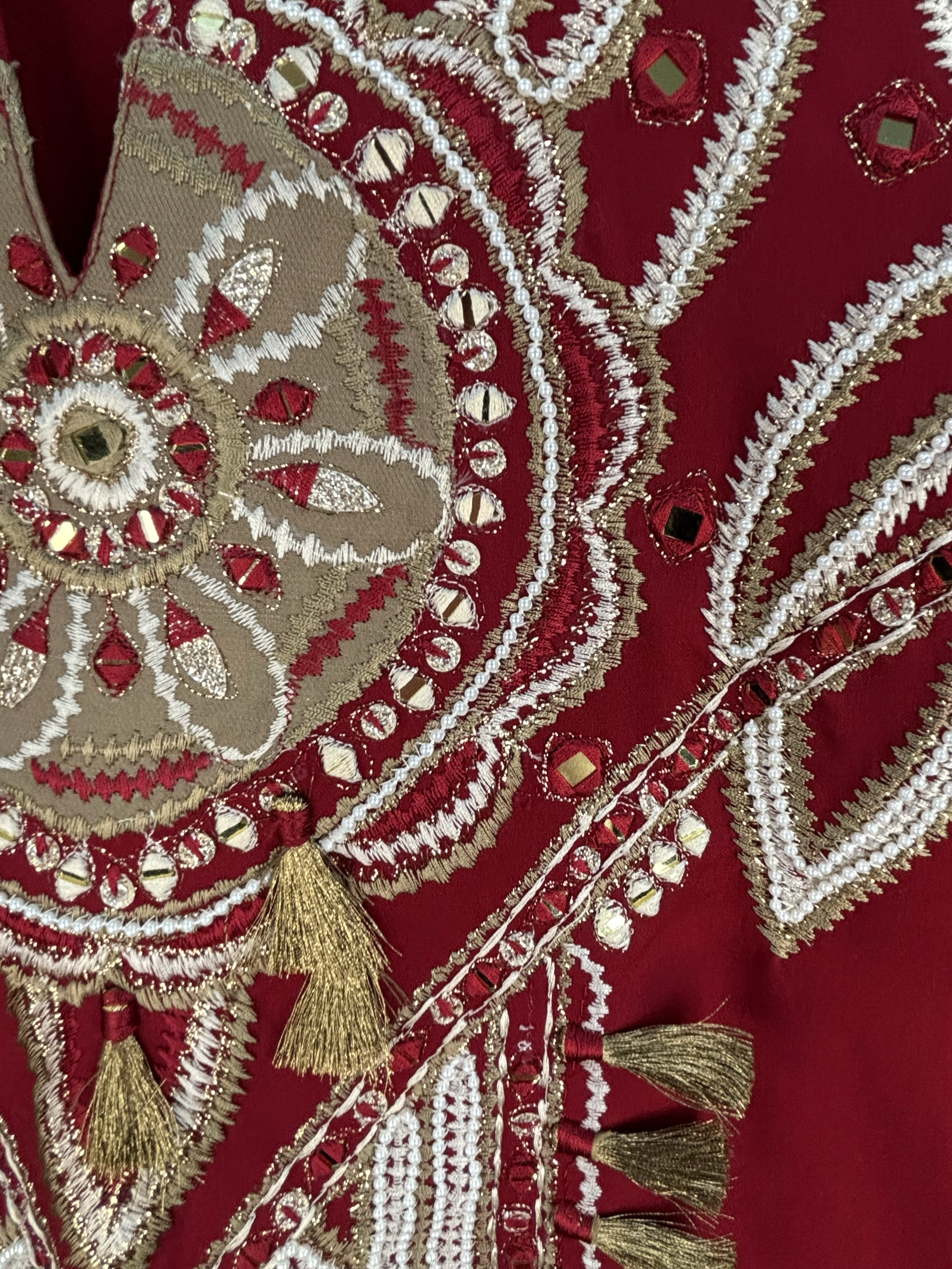Striking Pearls, Mirrors & Tassels Kaftan