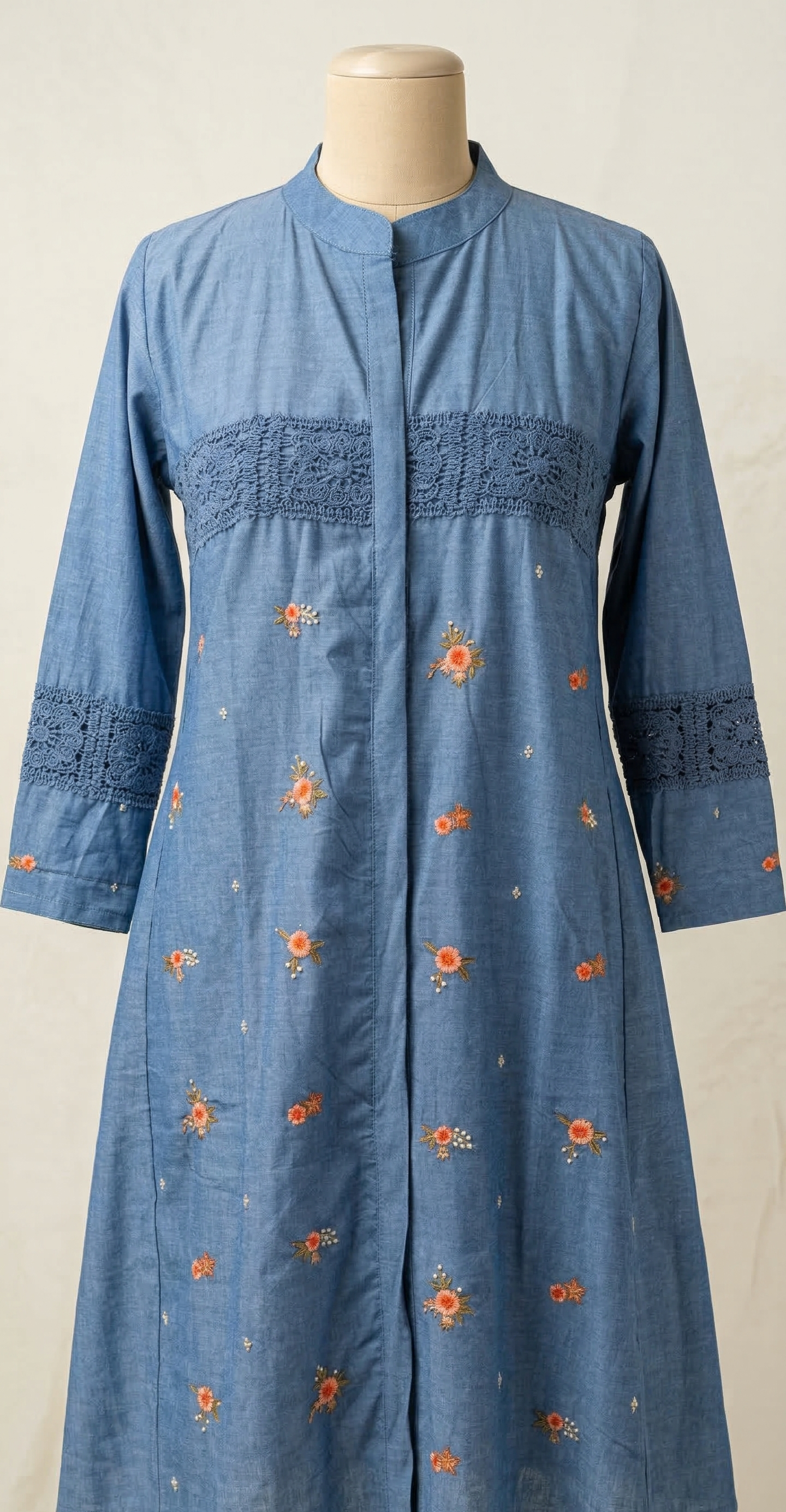 Cute Denim Kurta Set