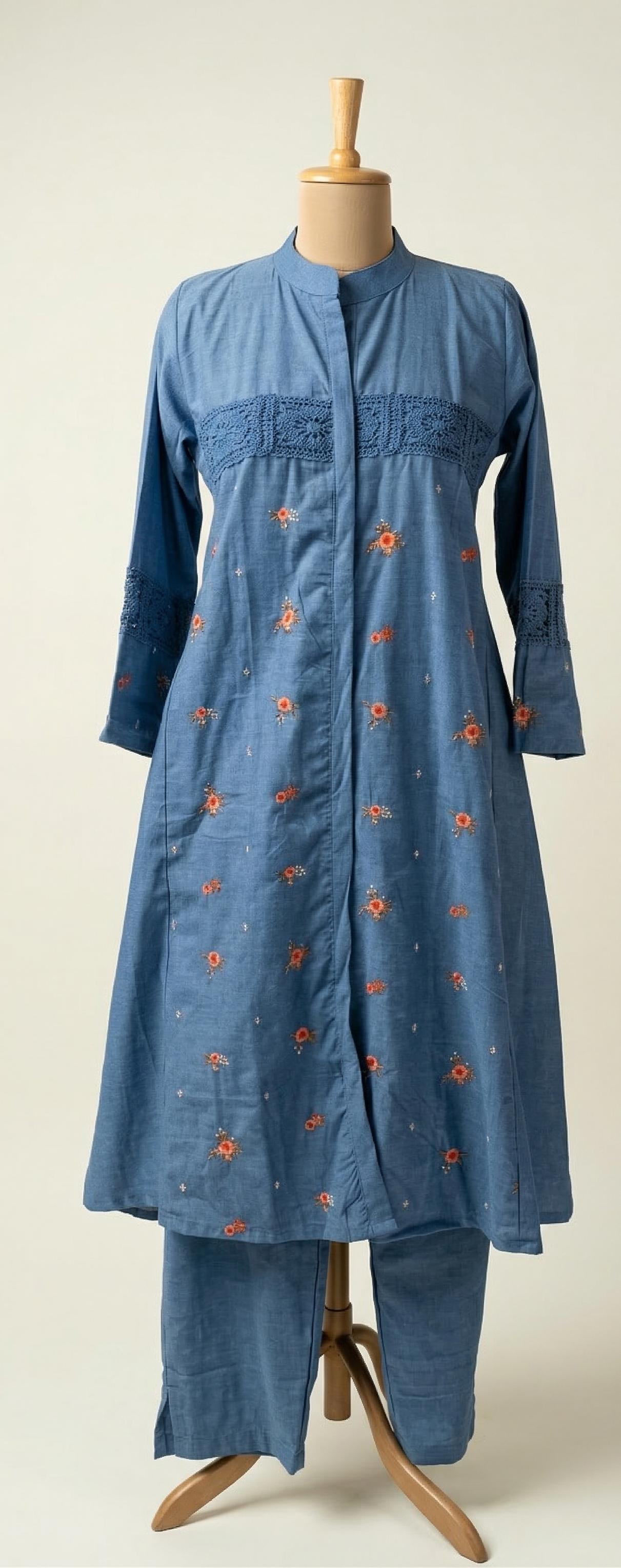 Cute Denim Kurta Set