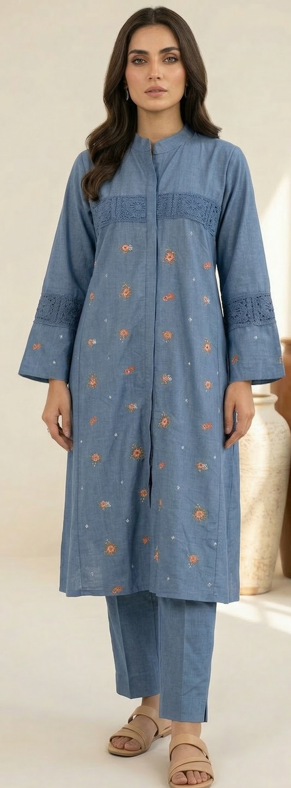 Cute Denim Kurta Set