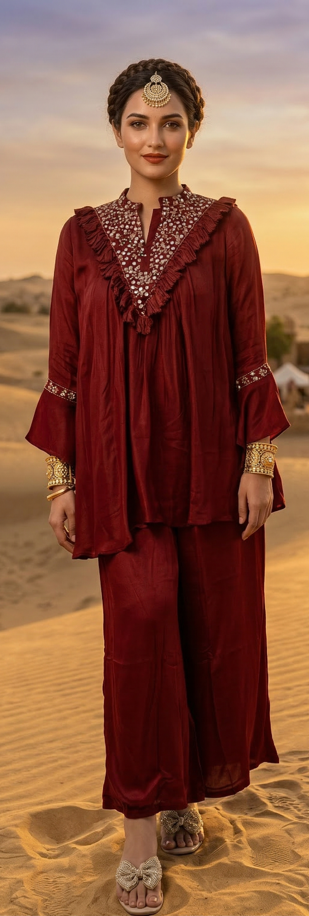 Boho-Chic Embroidered Coord Set