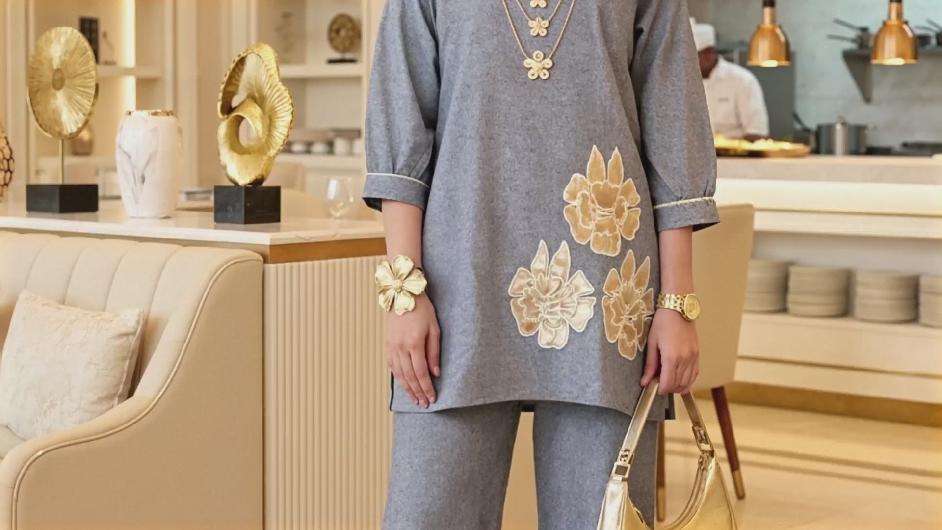 Sleek Denim and Leather Coord Set